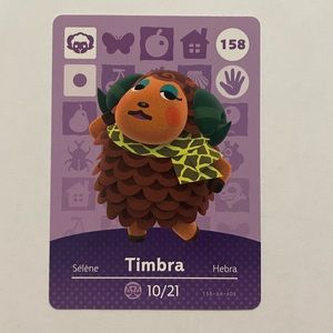 Animal Crossing Amiibo Card 158 Timbra